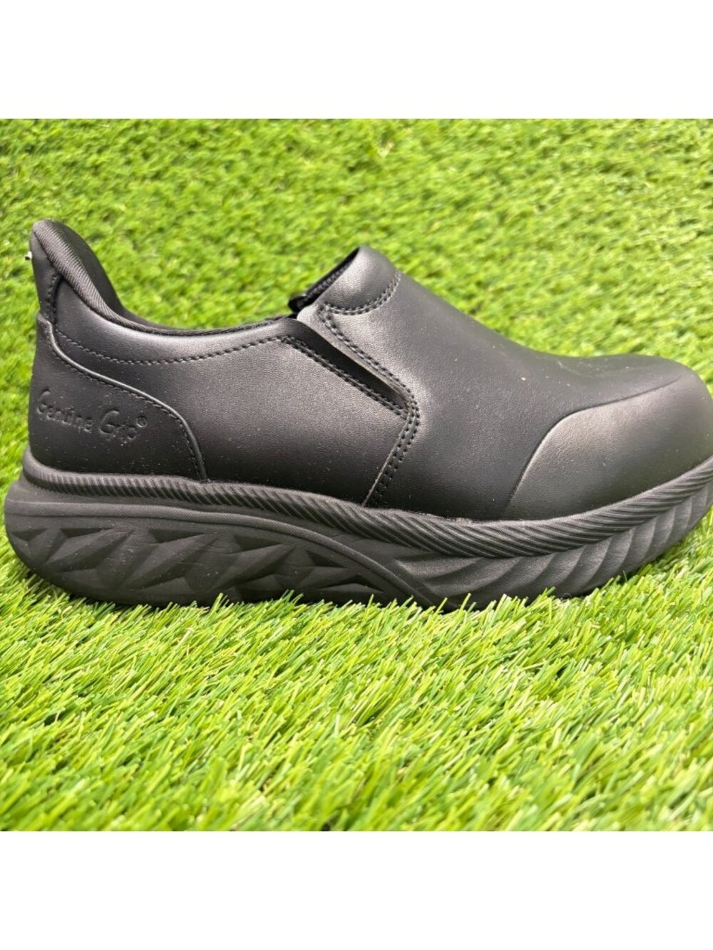 Genuine Grip 1401 Womens Size 8.5 Black Leather Composite Safety Toe Work Shoes